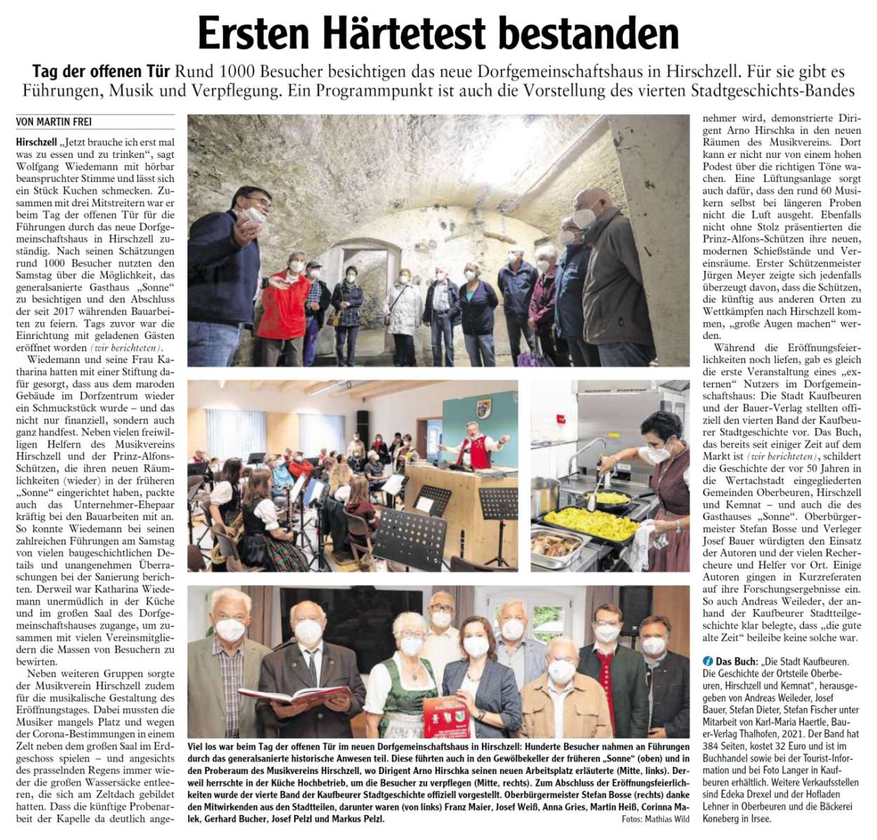 Pressebericht - Tag der offenen Tür 2021 Dorfgemeinschaftshaus, Hirschzell - Musikverein Hirschzell, Kaufbeuren