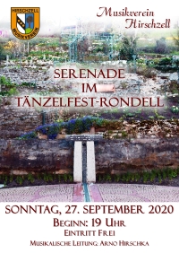 Serenade 2020, im Rondell am Tänzelfestplatz Plakat - Serenade 2020, im Rondell am Tänzelfestplatz - Musikverein Hirschzell, Kaufbeuren