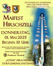 Plakat - Maifest 2025, Garten Dorfgemeinschaftshaus Hirschzell - Musikverein Hirschzell, Kaufbeuren