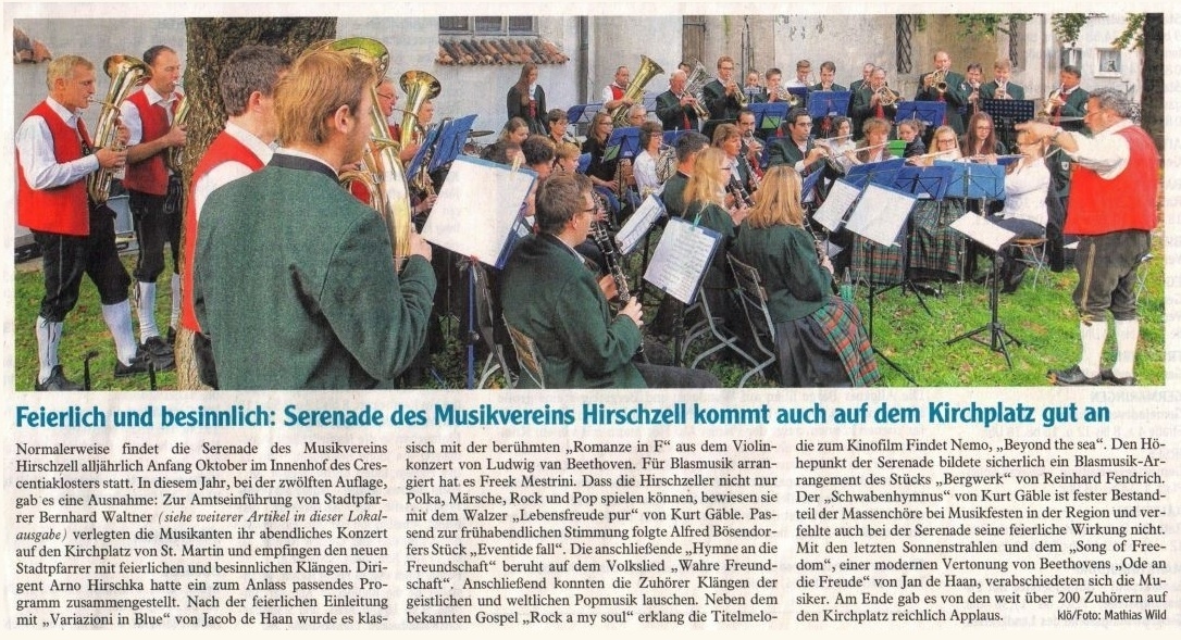 Pressebericht - Serenade 2014 Kirche St.-Martin, Kaufbeuren - Musikverein Hirschzell, Kaufbeuren
